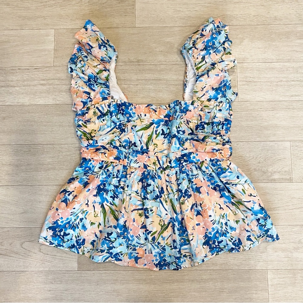 Abercrombie & Fitch Floral Puff Sleeve Blouse Size Medium